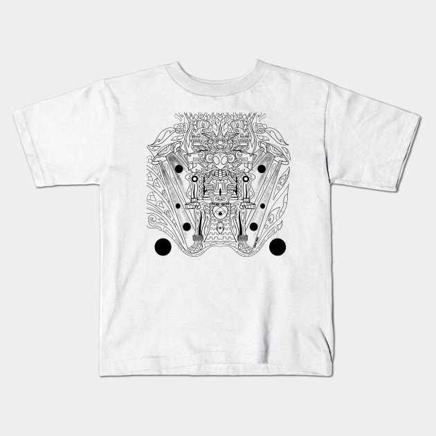 hell lord mictlan ecopop Kids T-Shirt by jorge_lebeau